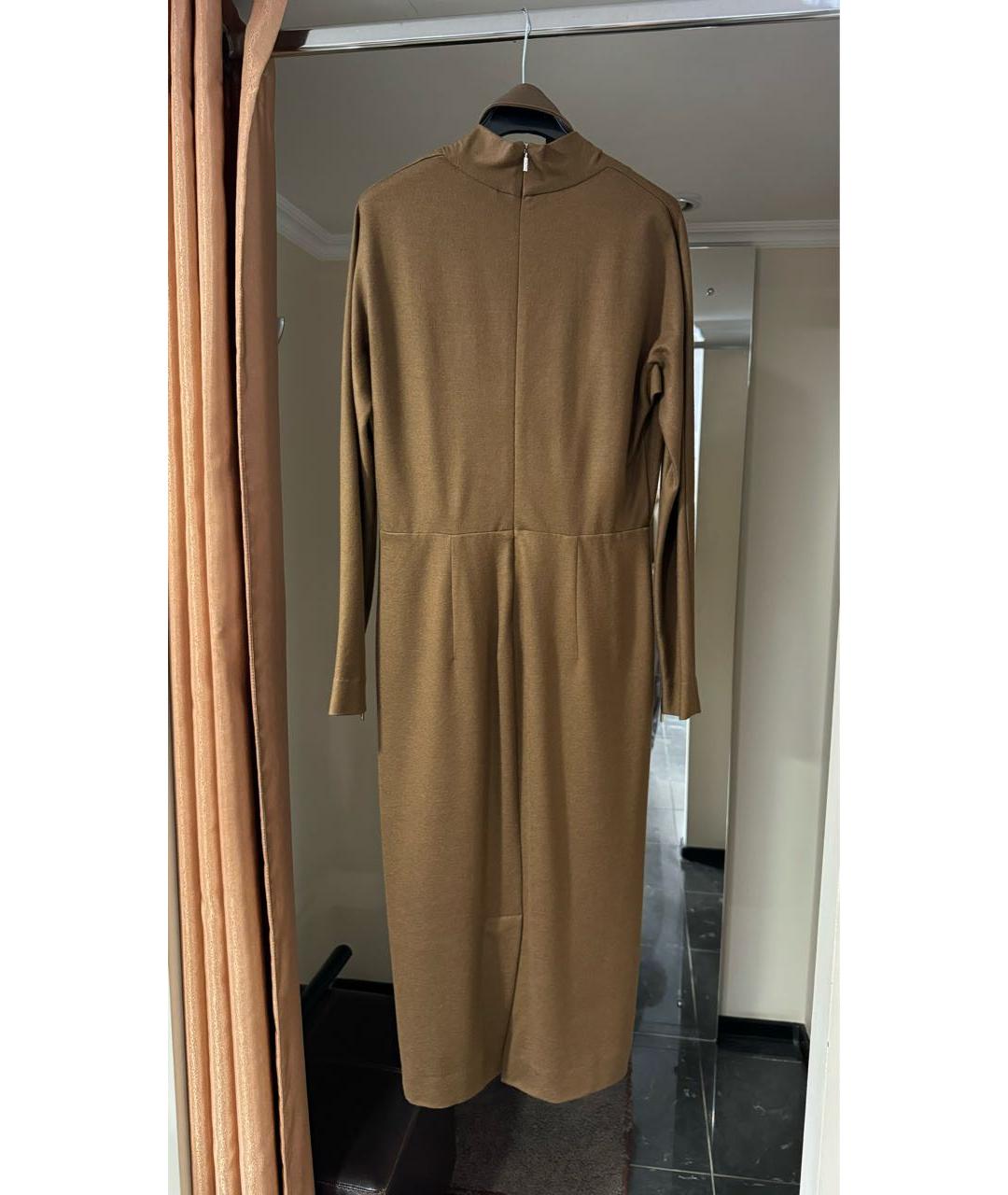 MAX MARA Коричневое шерстяное повседневное платье, фото 4