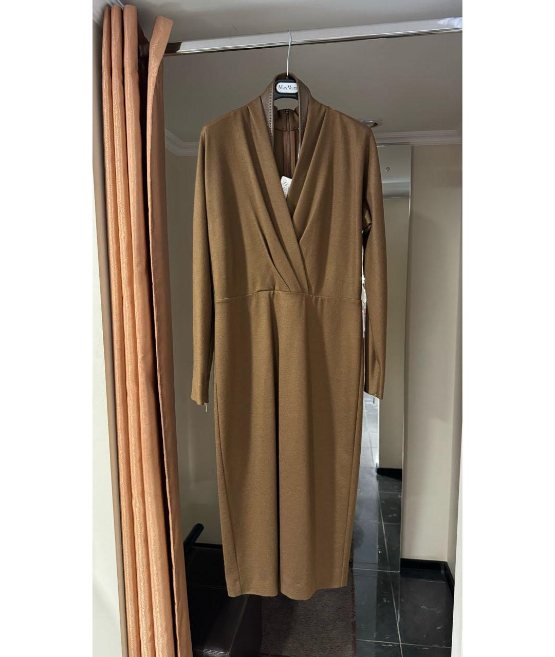 MAX MARA Коричневое шерстяное повседневное платье, фото 2