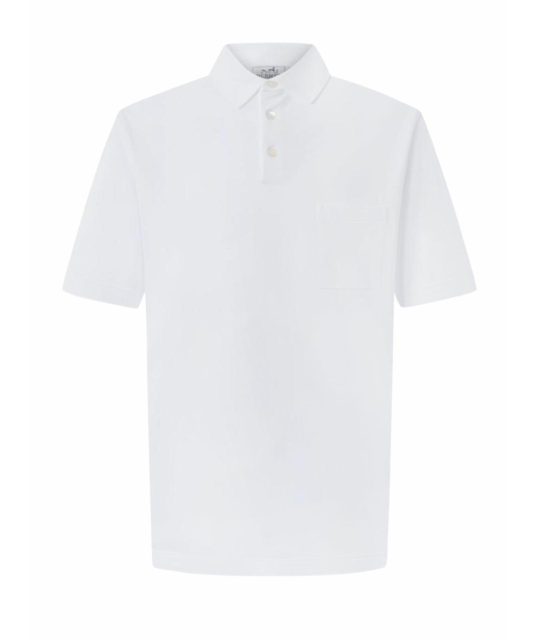 HERMES Белое хлопковое поло с коротким рукавом, фото 1