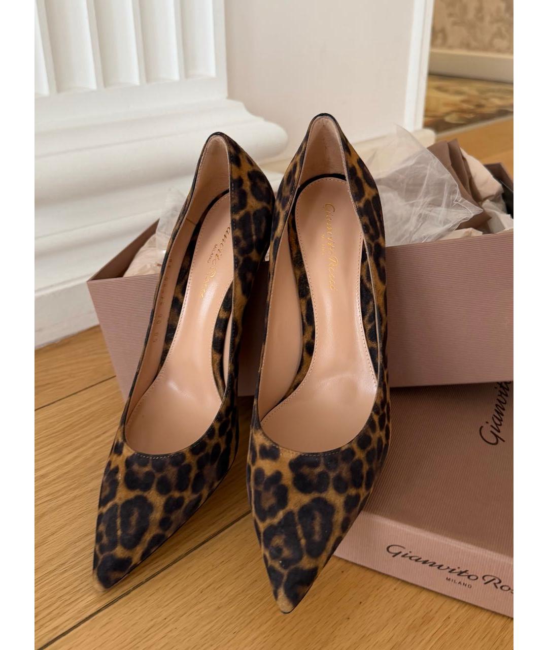 GIANVITO ROSSI Коричневые замшевые туфли, фото 2