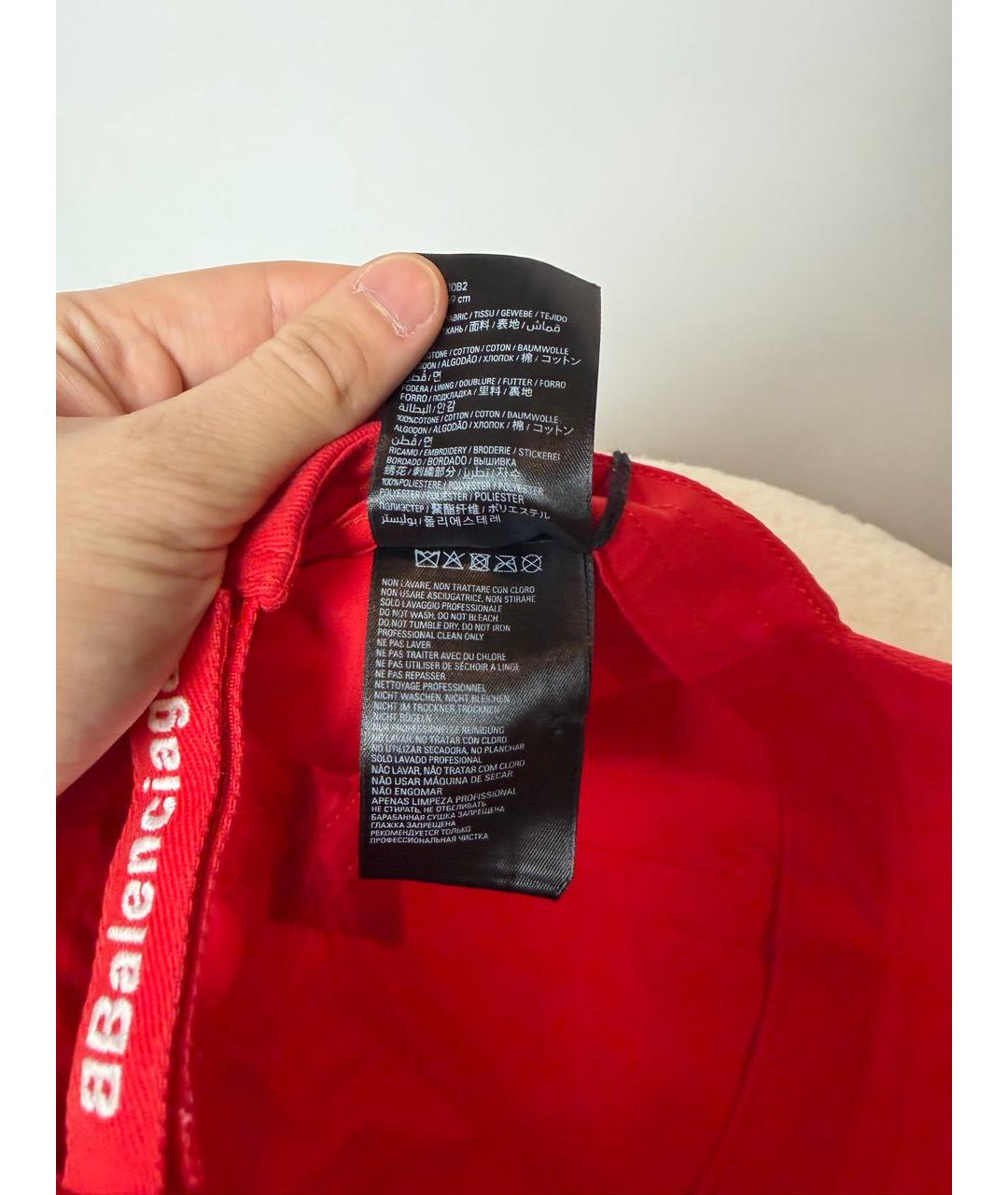 BALENCIAGA Красная хлопковая кепка, фото 8