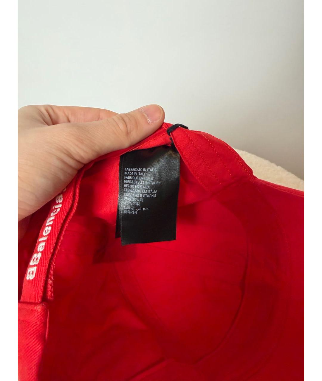 BALENCIAGA Красная хлопковая кепка, фото 7