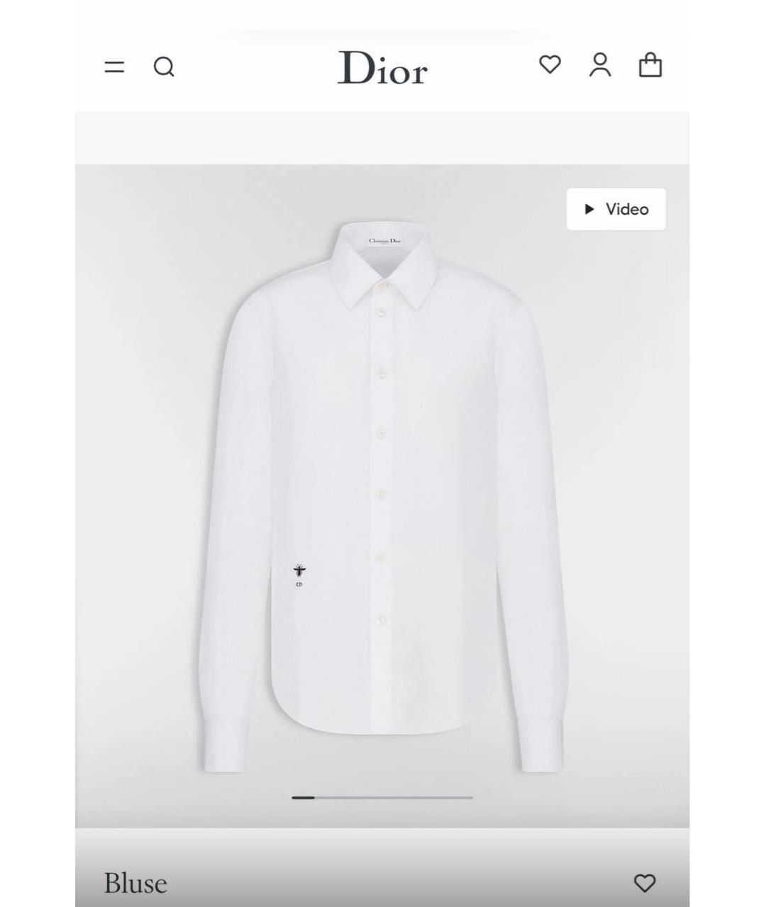 CHRISTIAN DIOR Белая хлопковая рубашка, фото 4