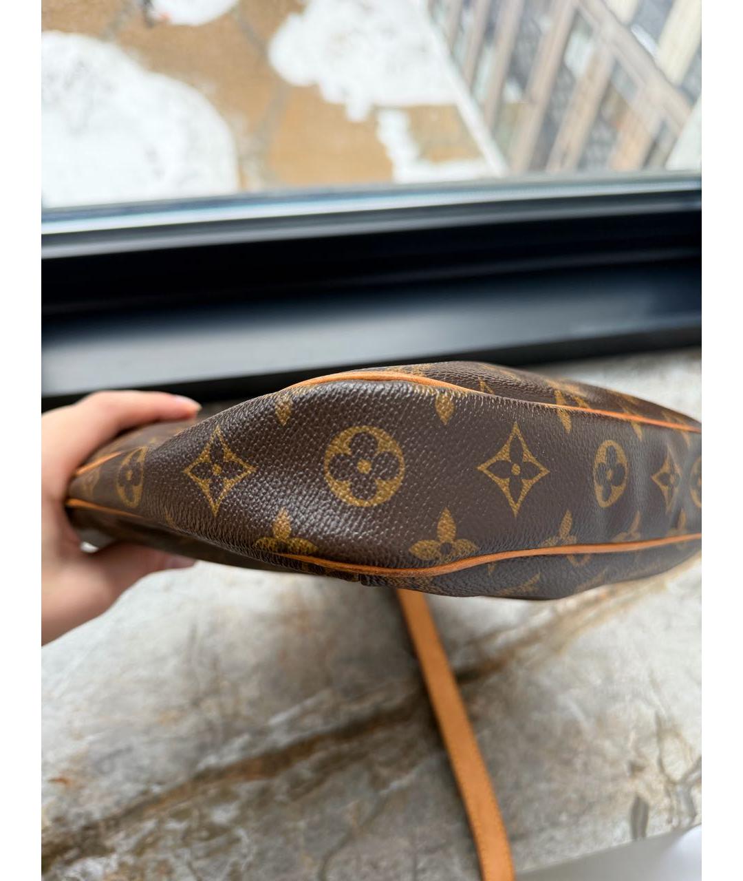 LOUIS VUITTON Коричневая кожаная сумка через плечо, фото 6