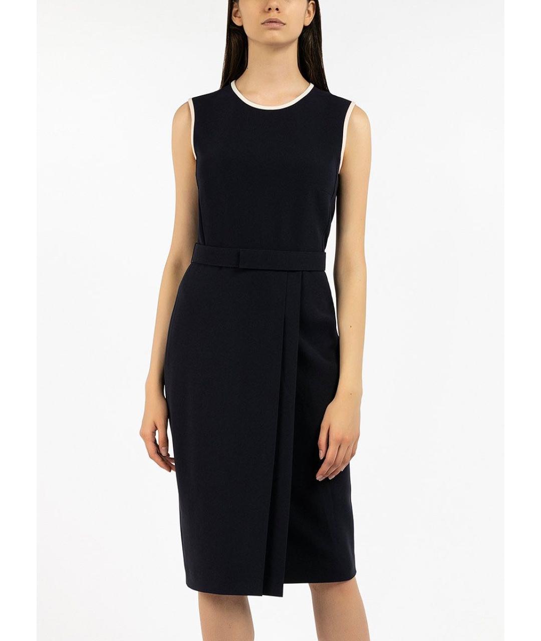 MAX MARA Темно-синее ацетатное повседневное платье, фото 5