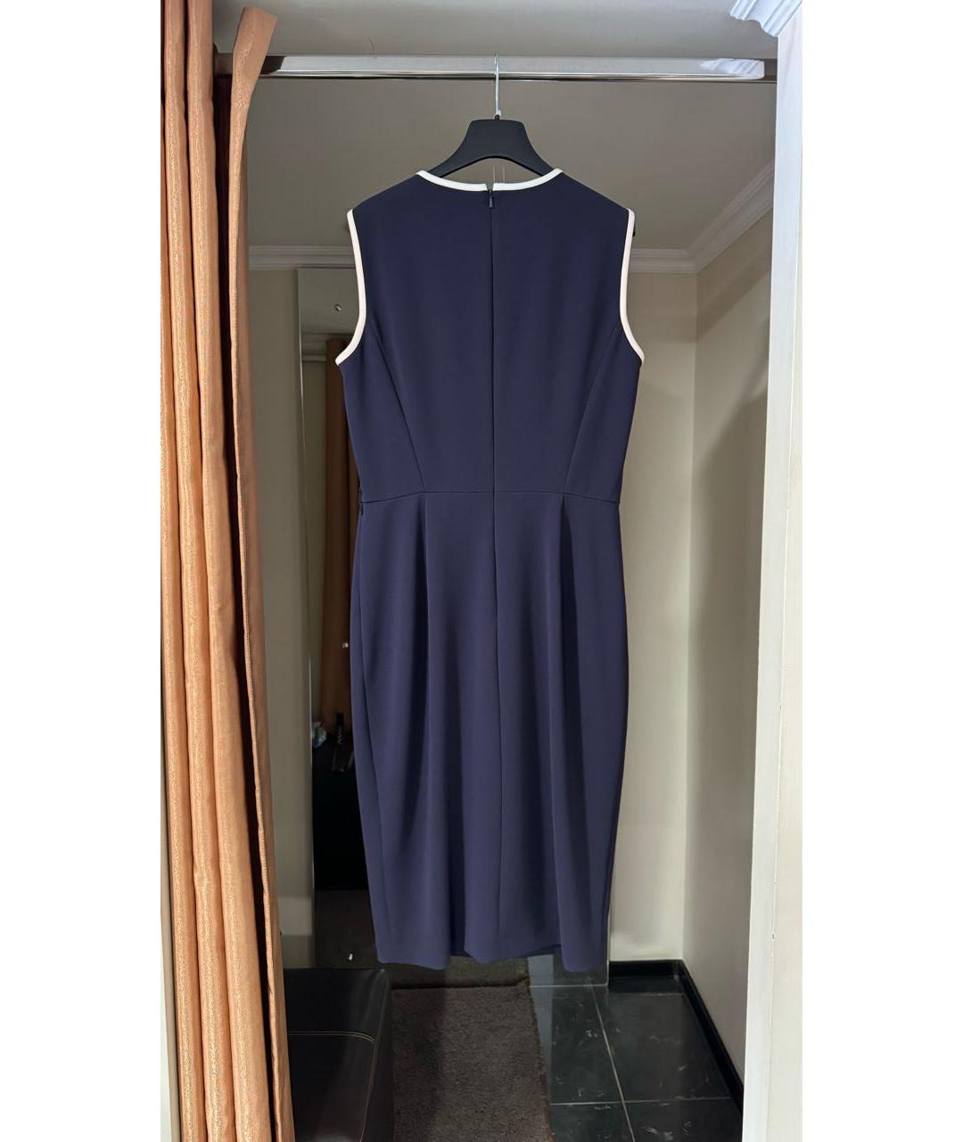 MAX MARA Темно-синее ацетатное повседневное платье, фото 4