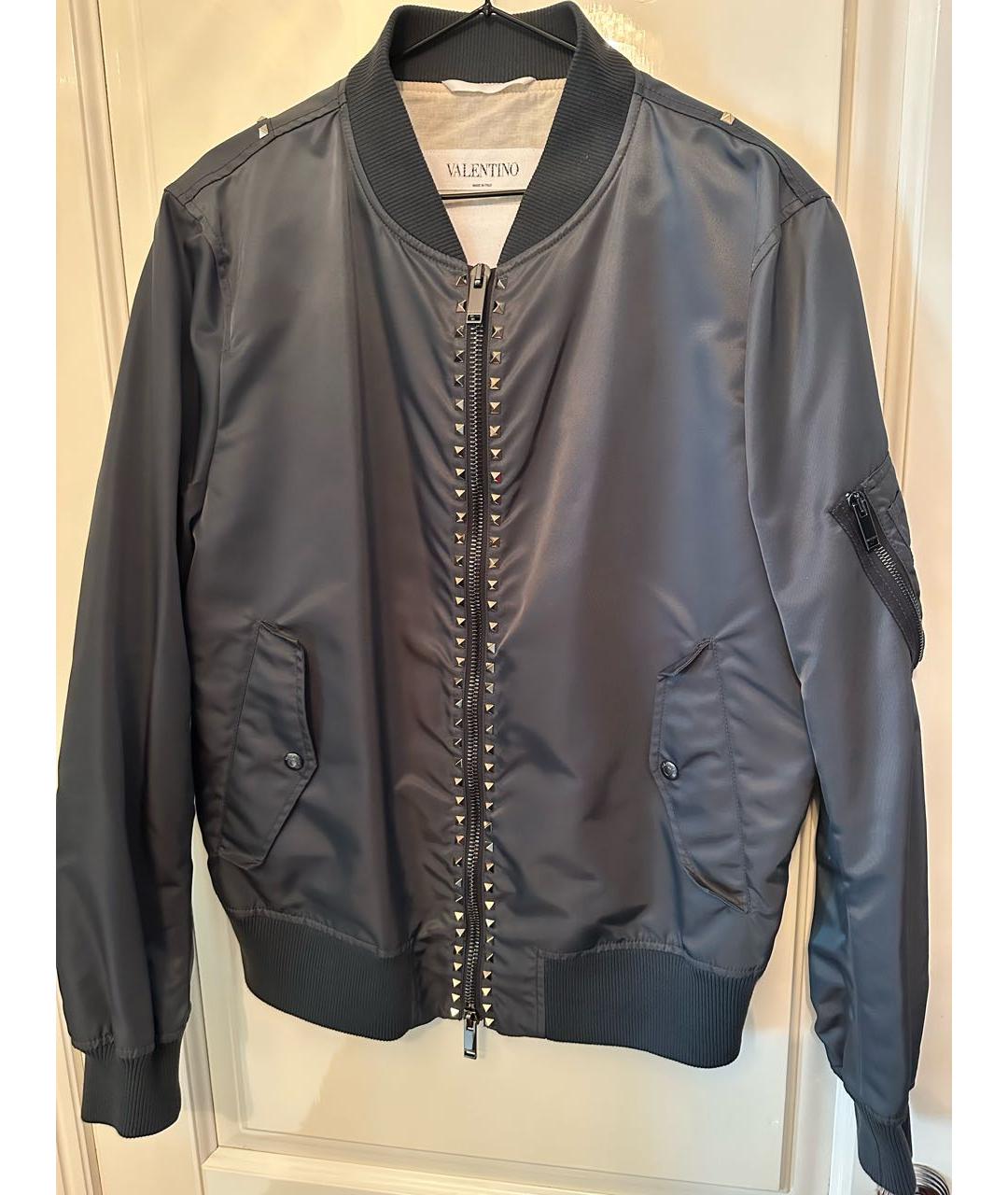 VALENTINO Темно-синяя полиамидовая куртка, фото 6