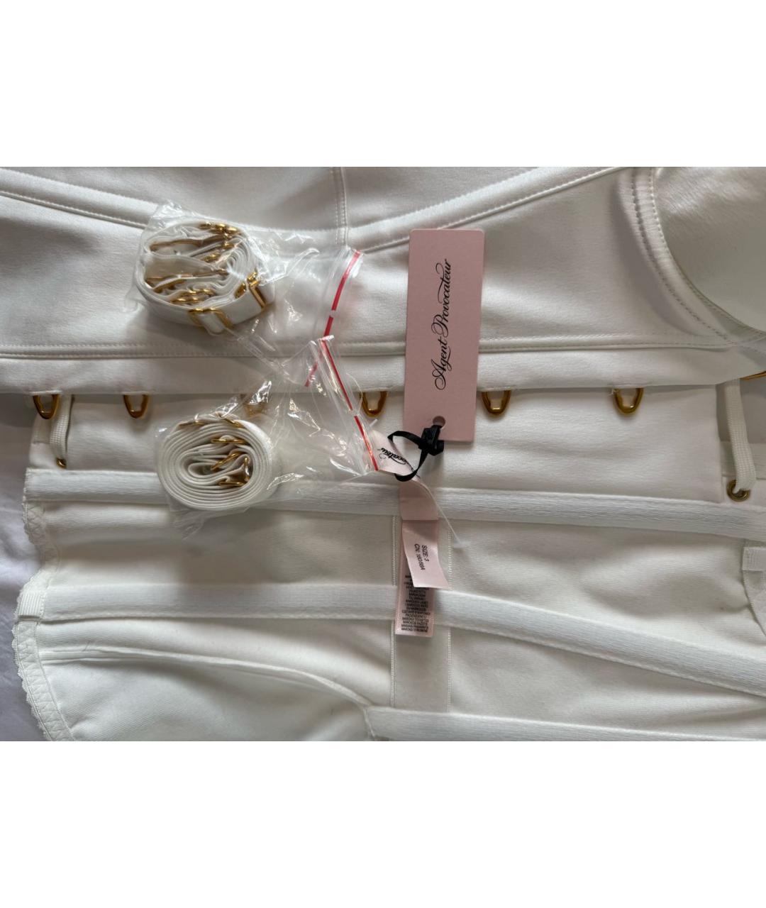 AGENT PROVOCATEUR Белый атласный корсет, фото 4