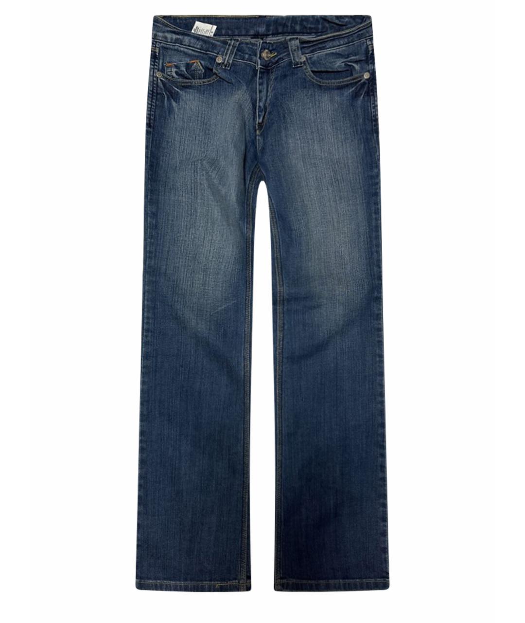 VICTORIA BECKHAM Голубые хлопко-эластановые джинсы клеш, фото 1