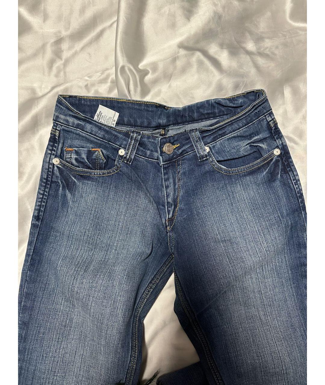 VICTORIA BECKHAM Голубые хлопко-эластановые джинсы клеш, фото 5