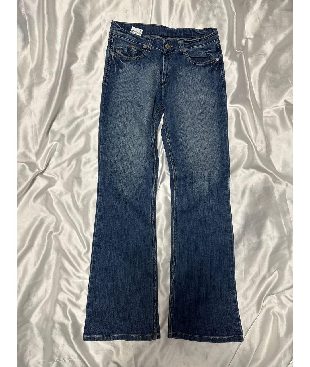 VICTORIA BECKHAM Голубые хлопко-эластановые джинсы клеш, фото 9