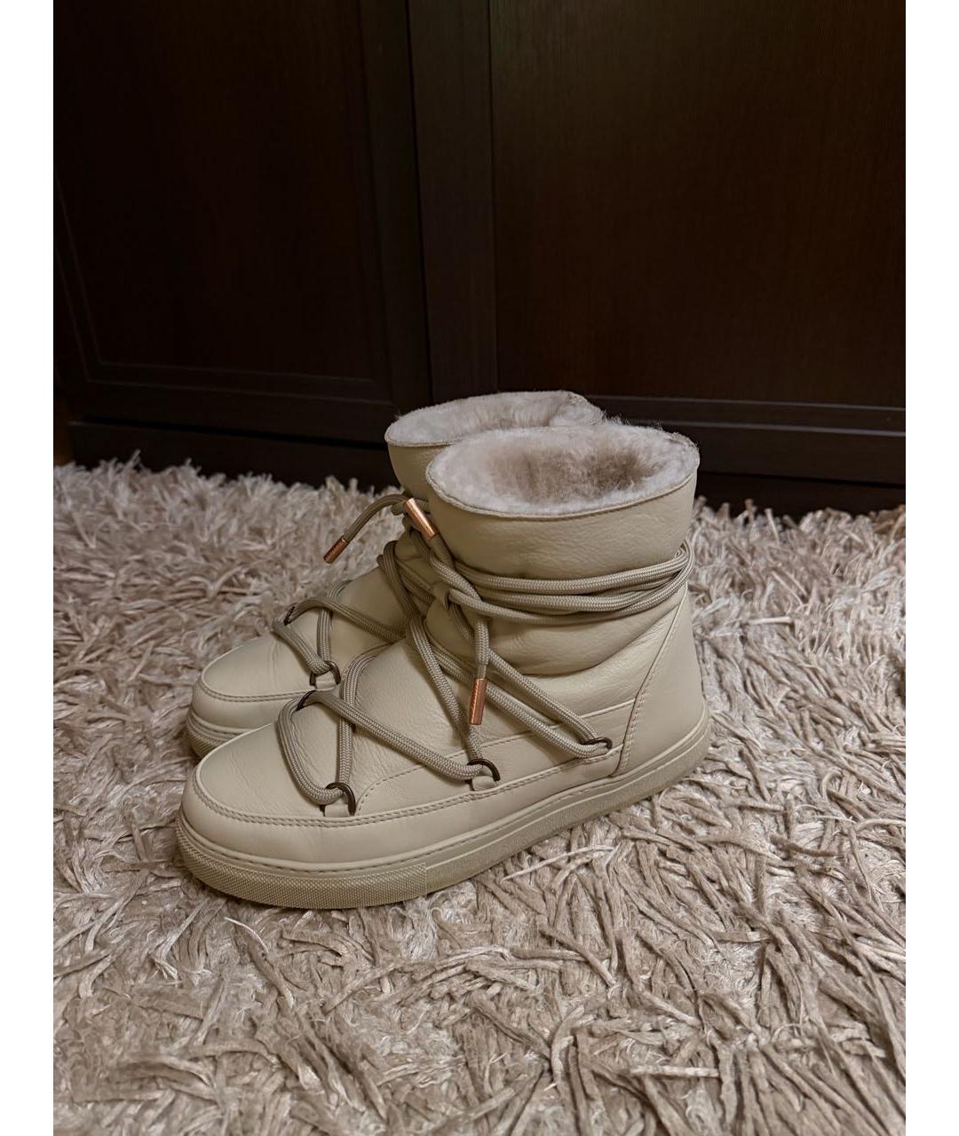 INUIKII Бежевые кожаные ботинки, фото 6