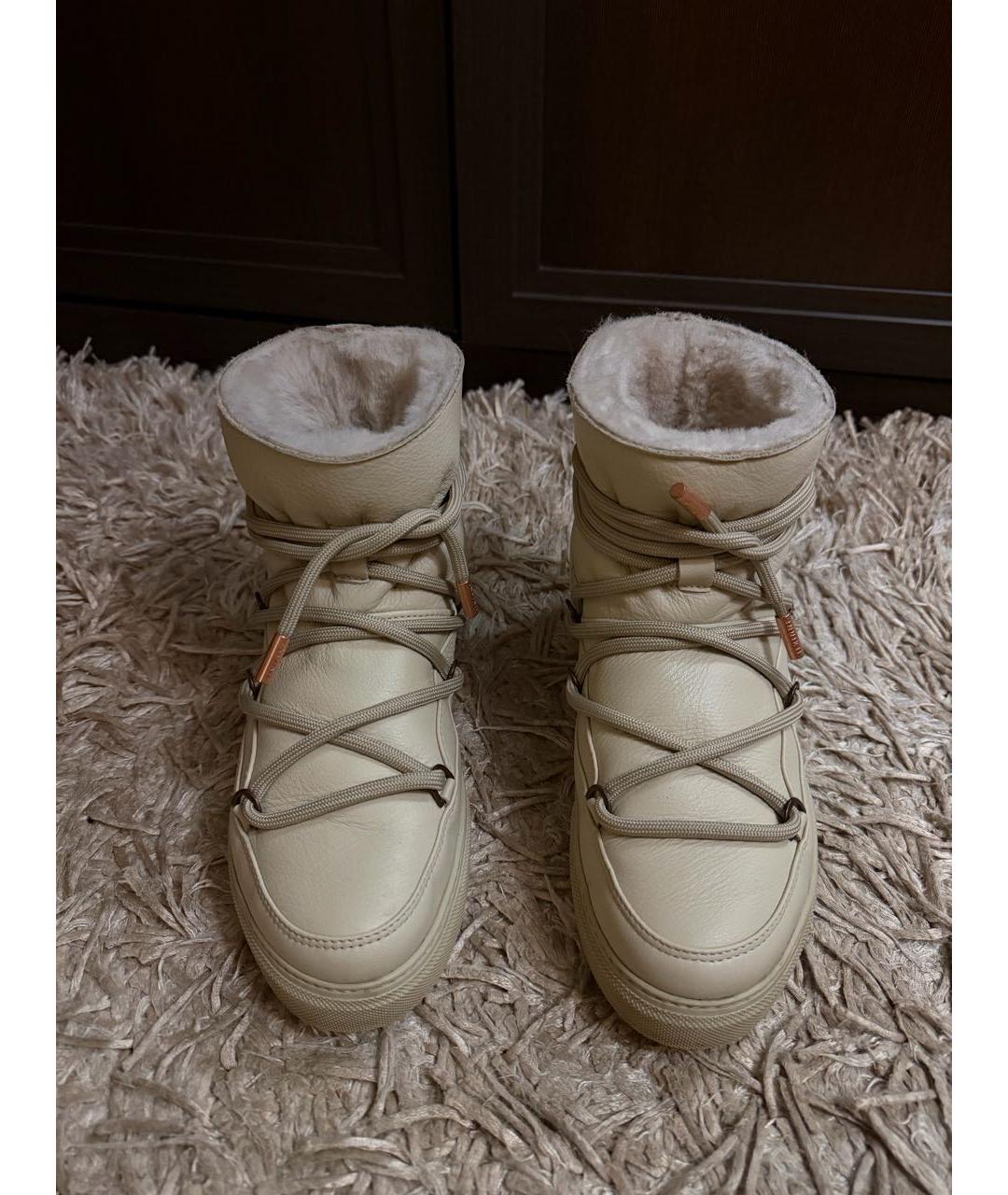 INUIKII Бежевые кожаные ботинки, фото 4