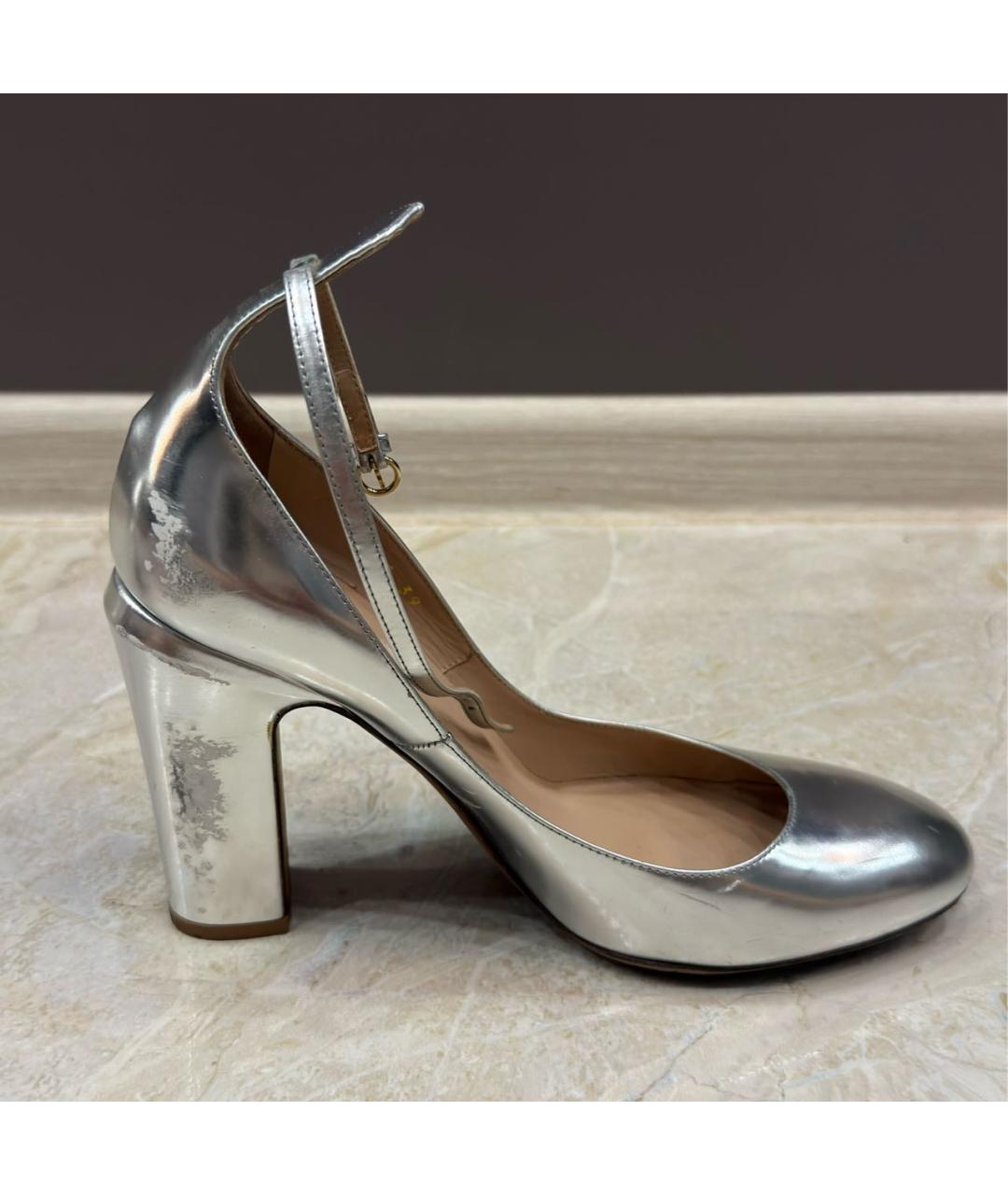 VALENTINO Серебряные туфли из лакированной кожи, фото 8
