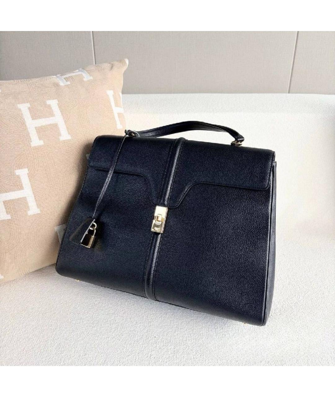 CELINE Черная кожаная сумка тоут, фото 4