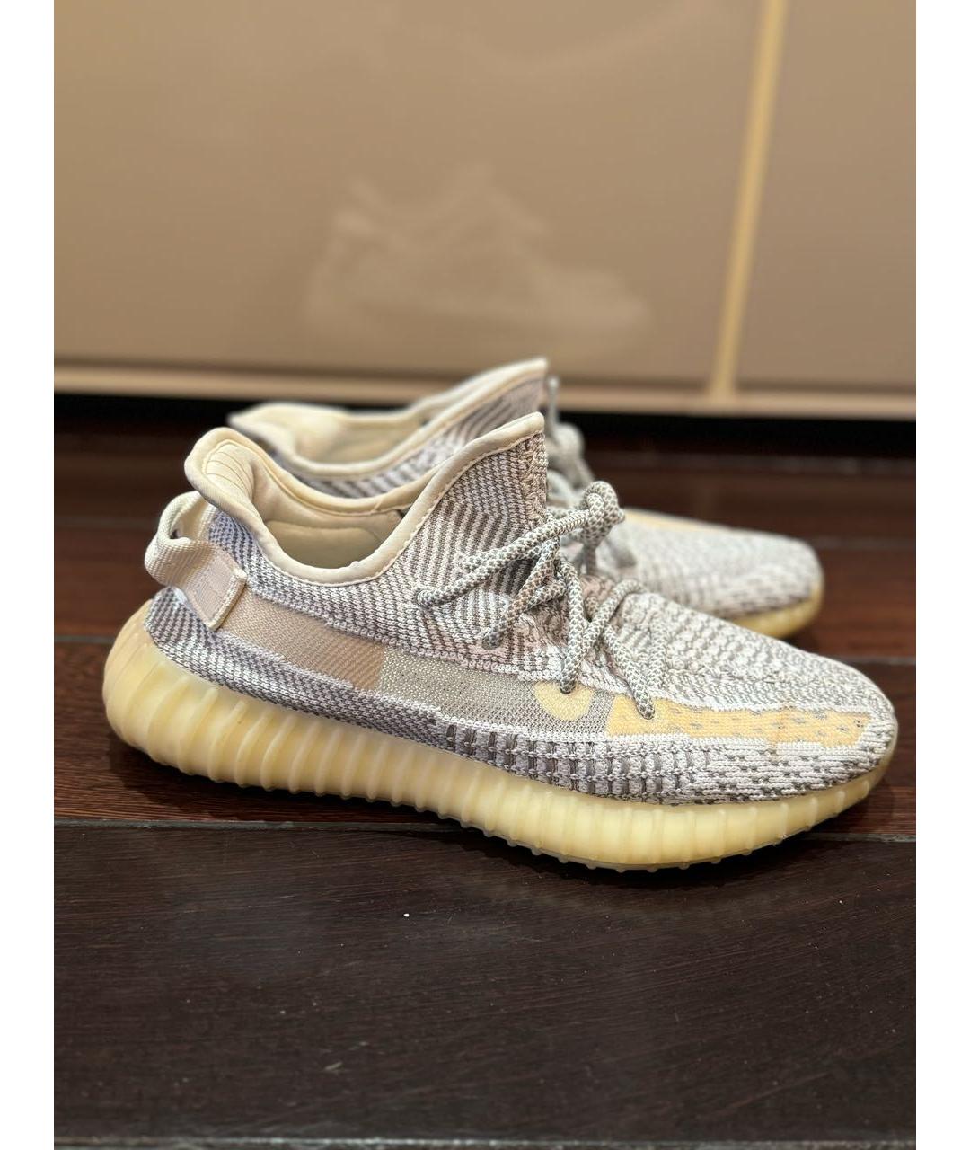 ADIDAS YEEZY Серебряные текстильные кроссовки, фото 7