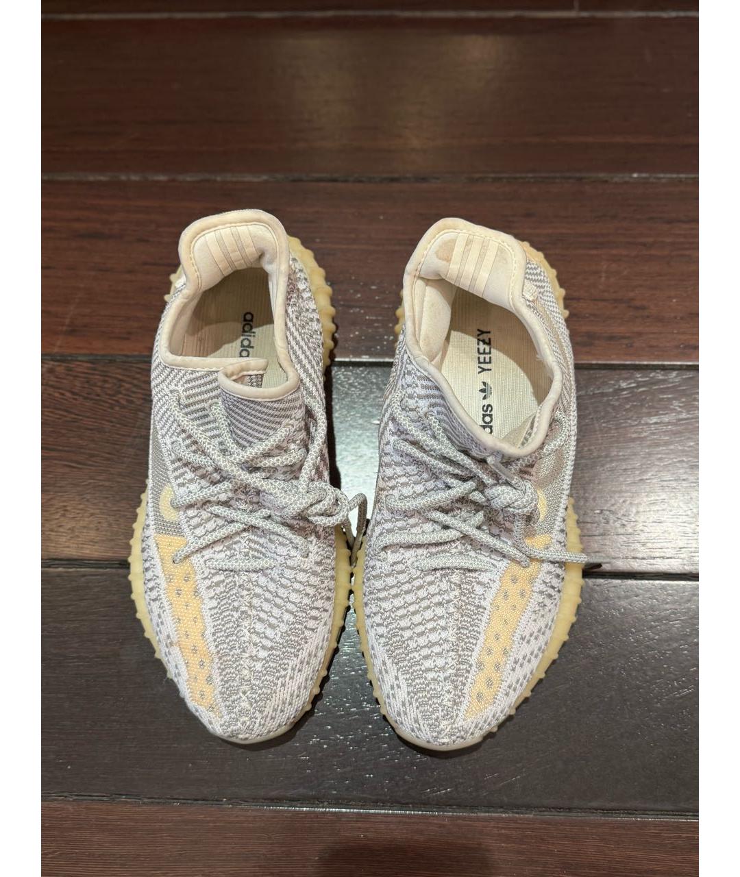 ADIDAS YEEZY Серебряные текстильные кроссовки, фото 3