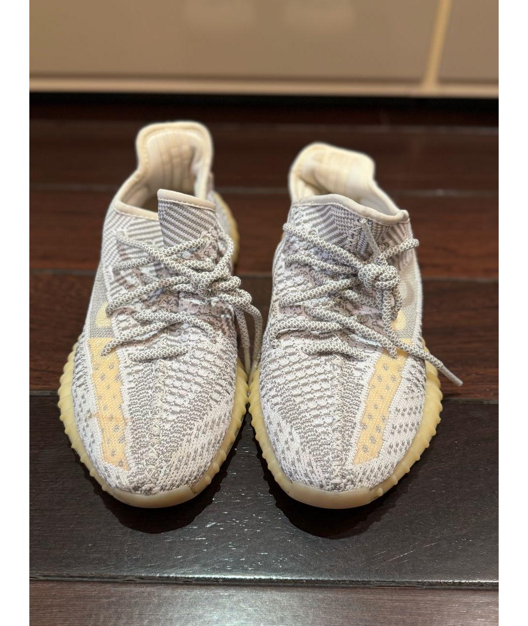 ADIDAS YEEZY Серебряные текстильные кроссовки, фото 2