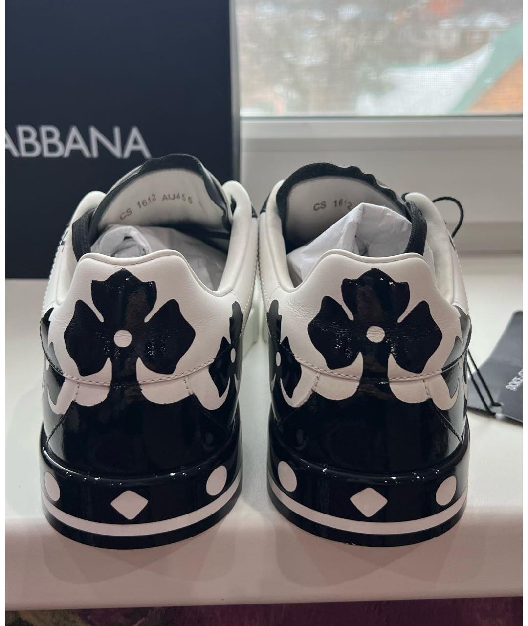 DOLCE&GABBANA Белые кожаные кеды, фото 4