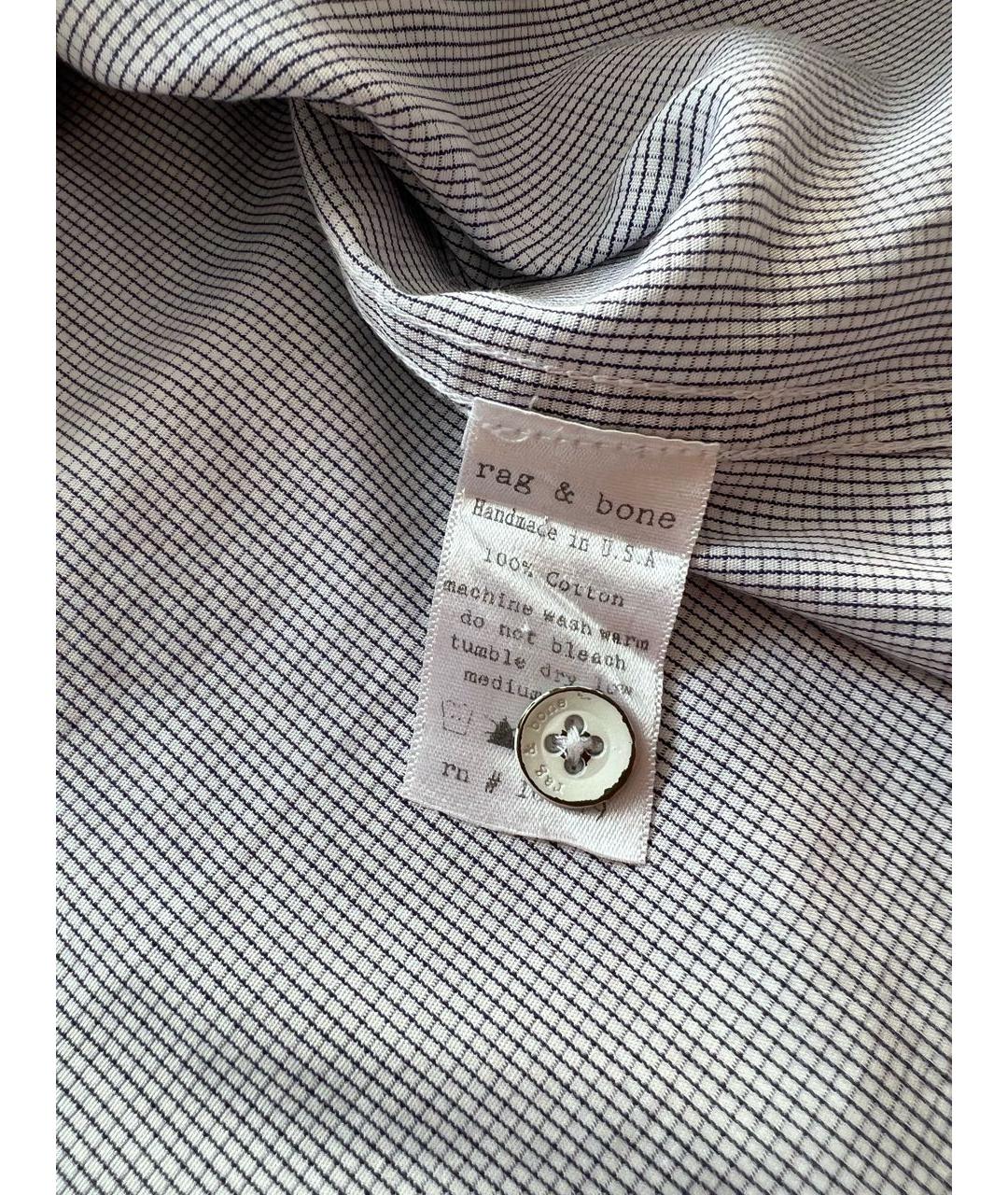 RAG & BONE Голубая хлопковая кэжуал рубашка, фото 5