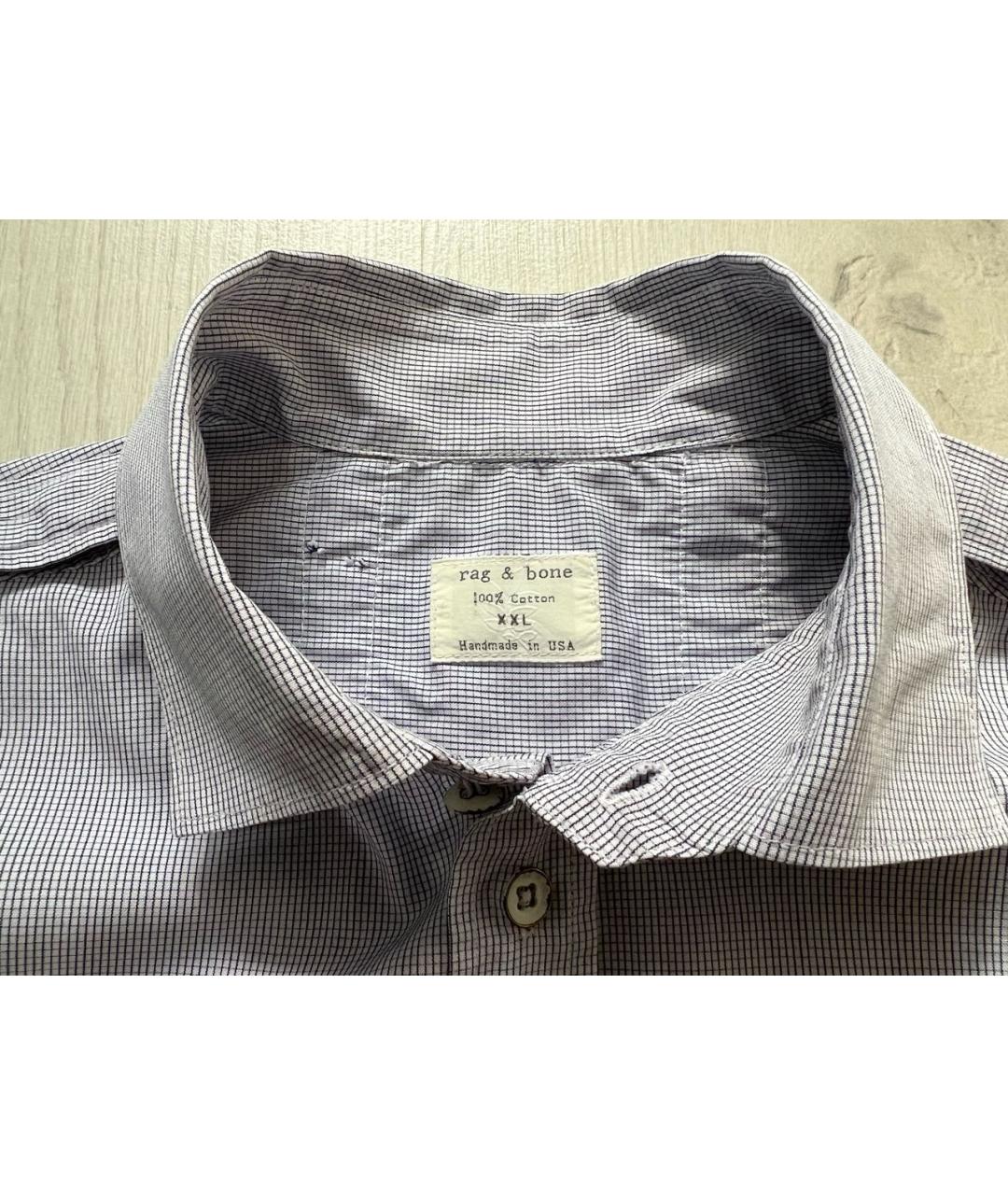 RAG & BONE Голубая хлопковая кэжуал рубашка, фото 6