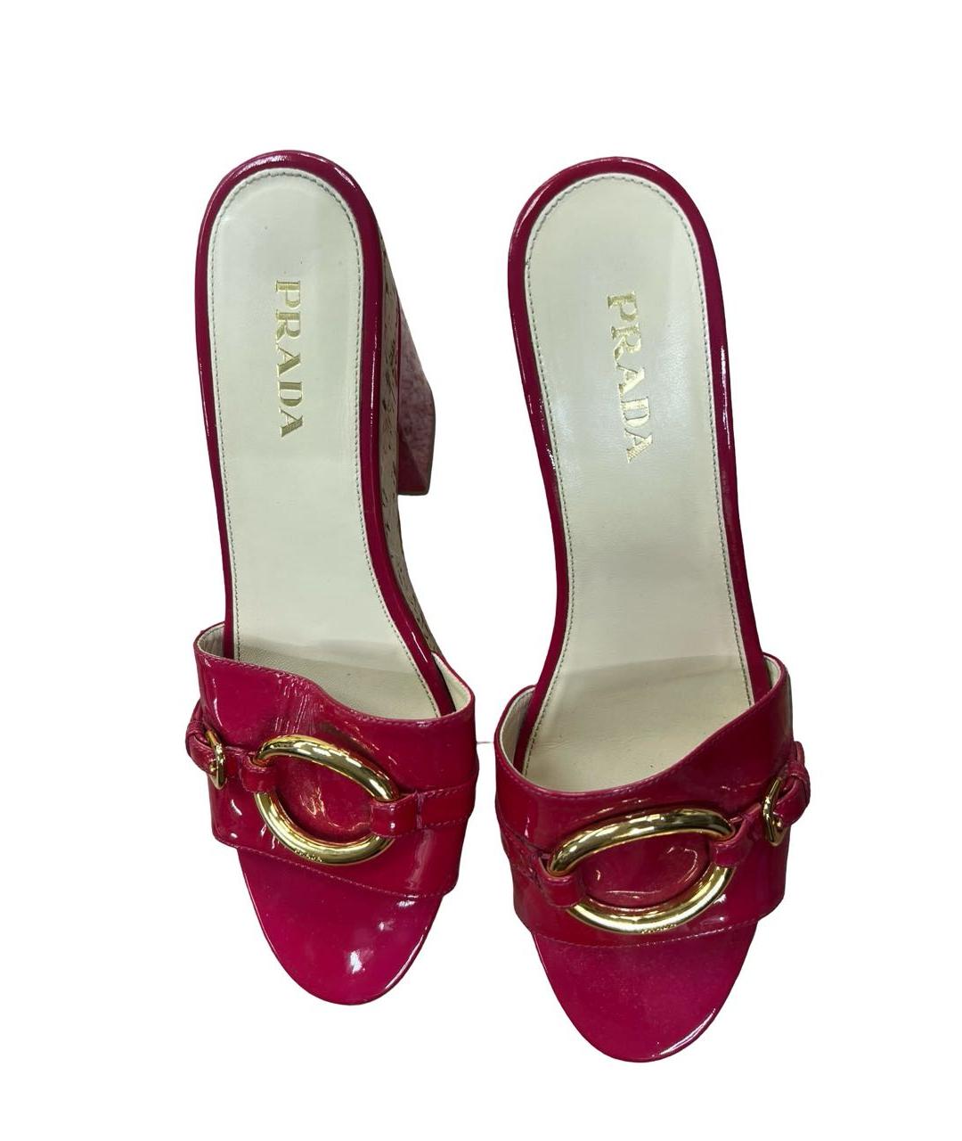 PRADA Красные кожаные босоножки, фото 2