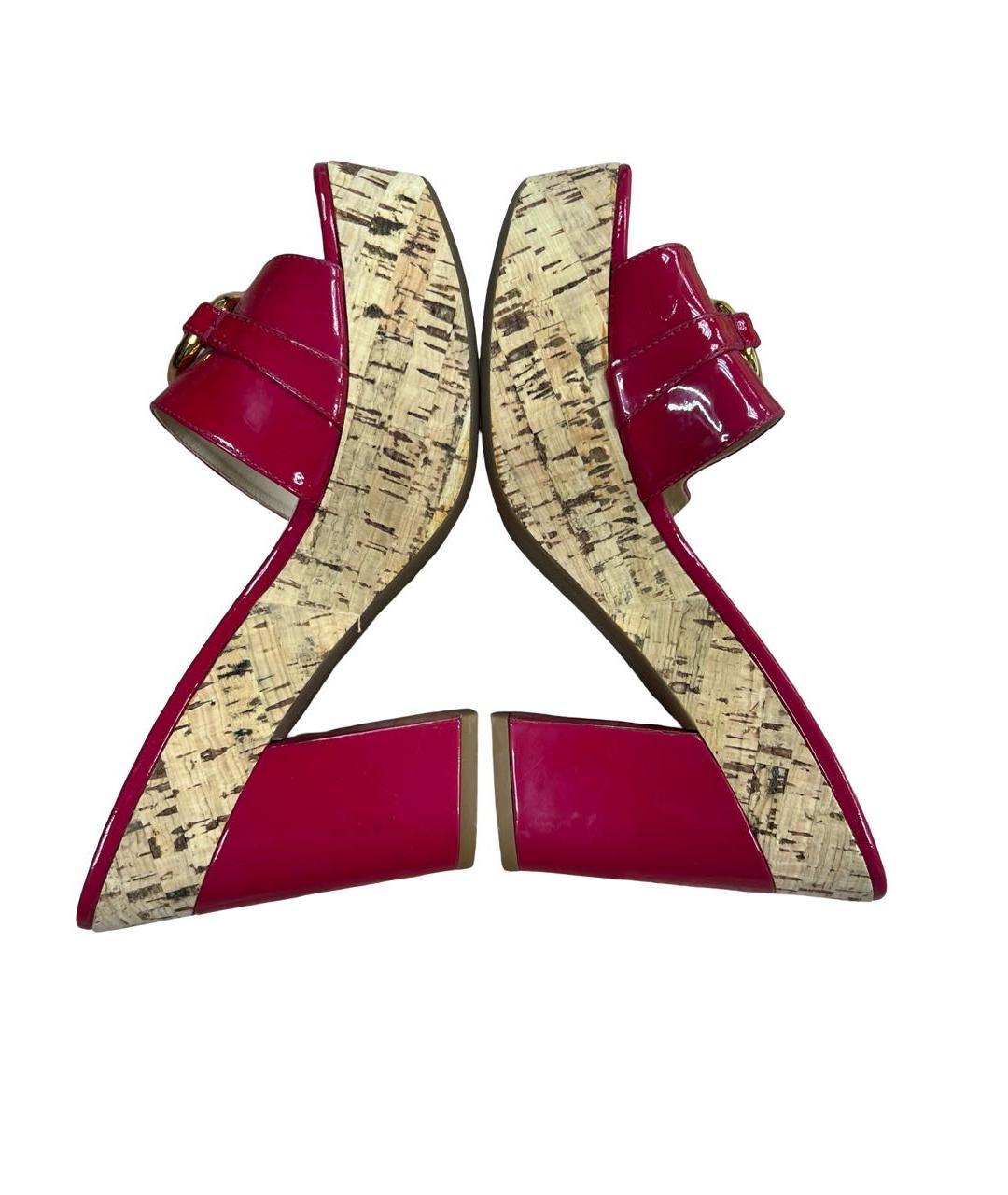 PRADA Красные кожаные босоножки, фото 5