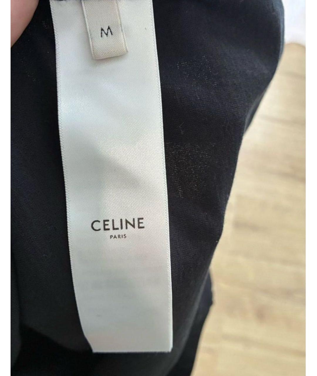 CELINE Черная хлопковая футболка, фото 4