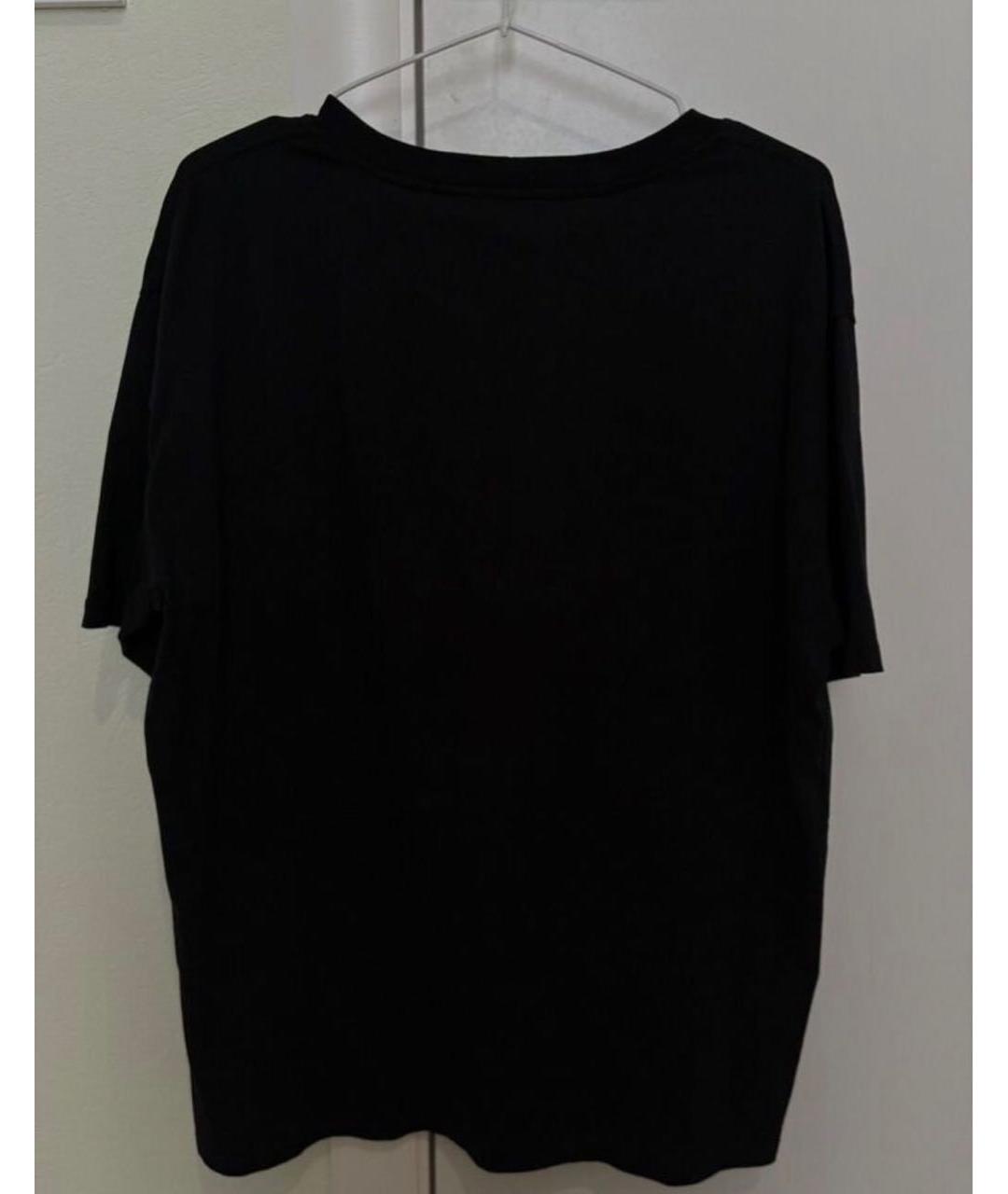 CELINE Черная хлопковая футболка, фото 2