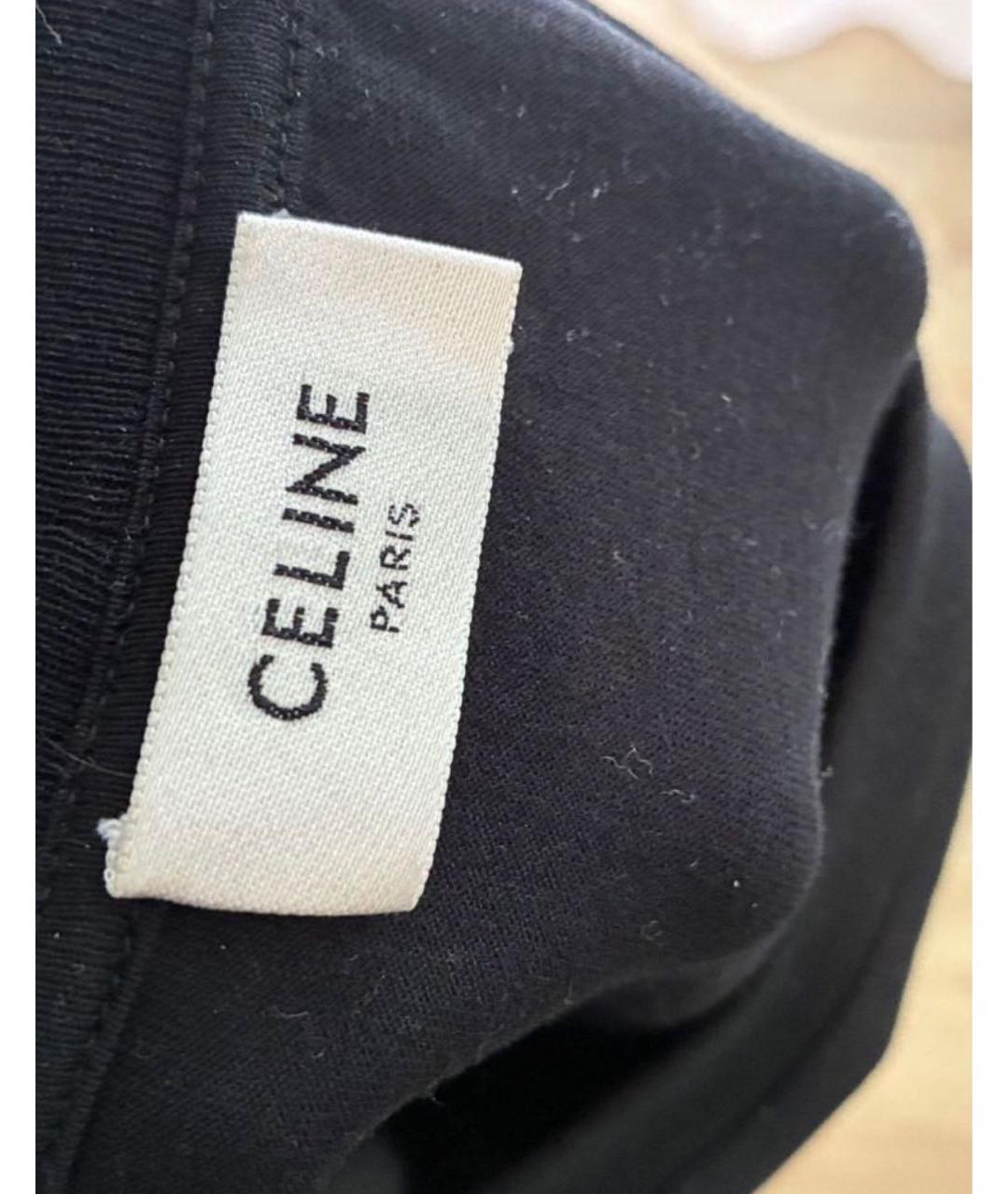 CELINE Черная хлопковая футболка, фото 3