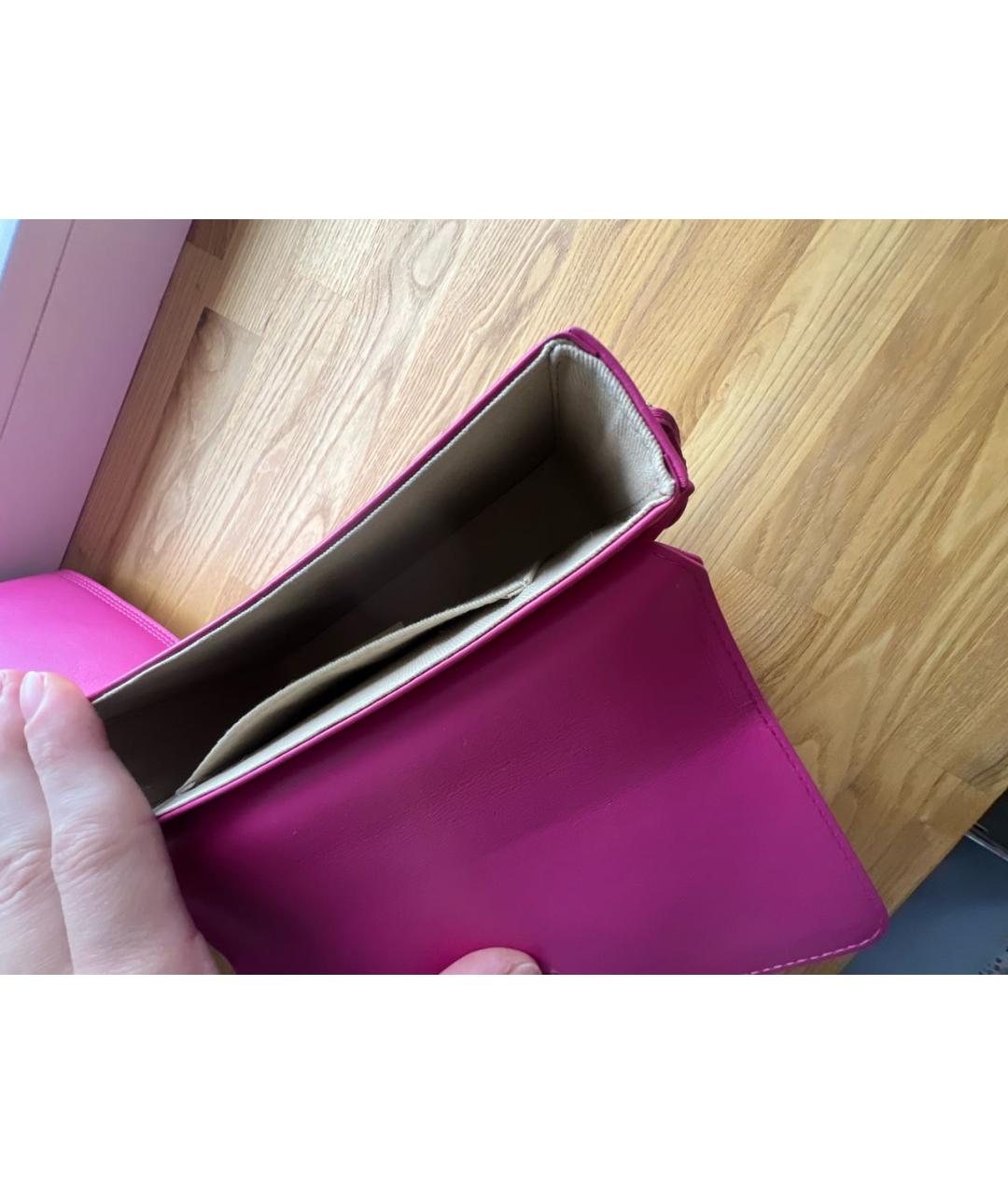 JACQUEMUS Розовая кожаная сумка с короткими ручками, фото 4