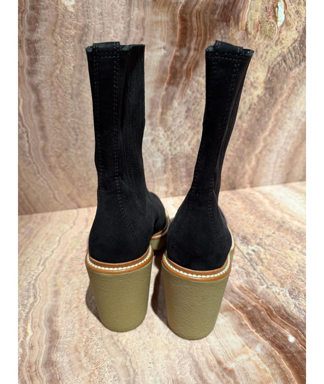 HERMES Черные замшевые полусапоги, фото 4