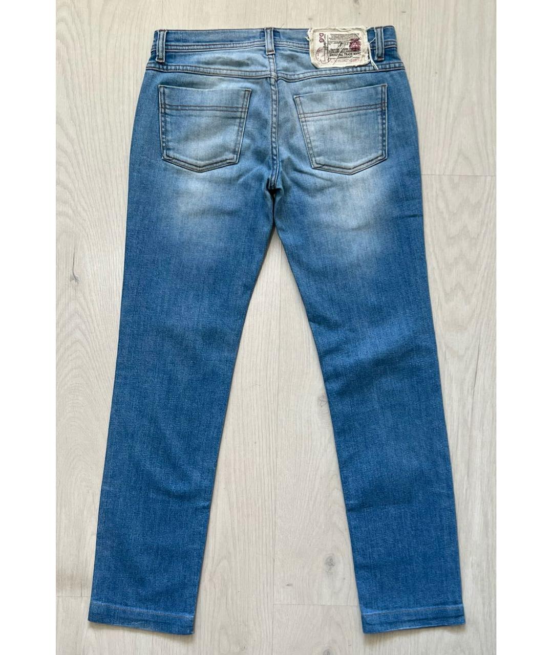 DOLCE&GABBANA Голубые хлопковые прямые джинсы, фото 2