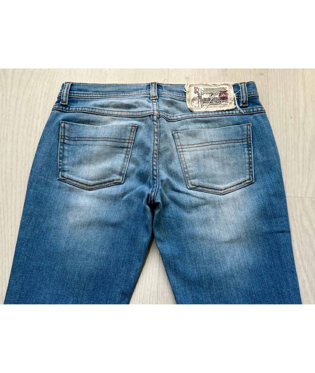 DOLCE&GABBANA Голубые хлопковые прямые джинсы, фото 6