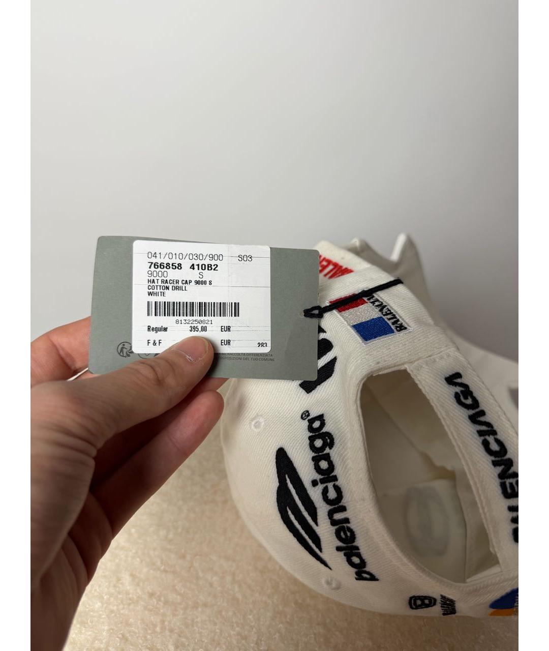 BALENCIAGA Белая хлопковая кепка, фото 6