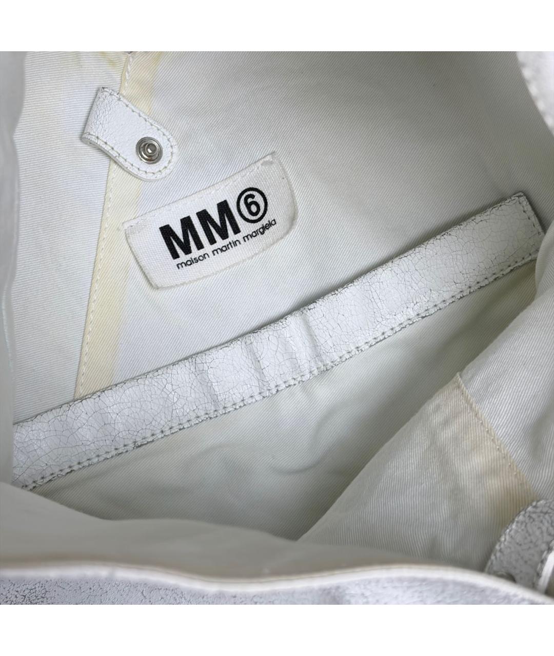 MAISON MARGIELA Белая кожаная сумка через плечо, фото 7