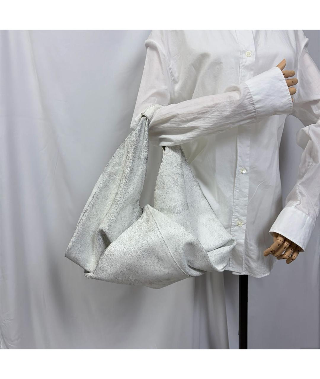 MAISON MARGIELA Белая кожаная сумка через плечо, фото 9