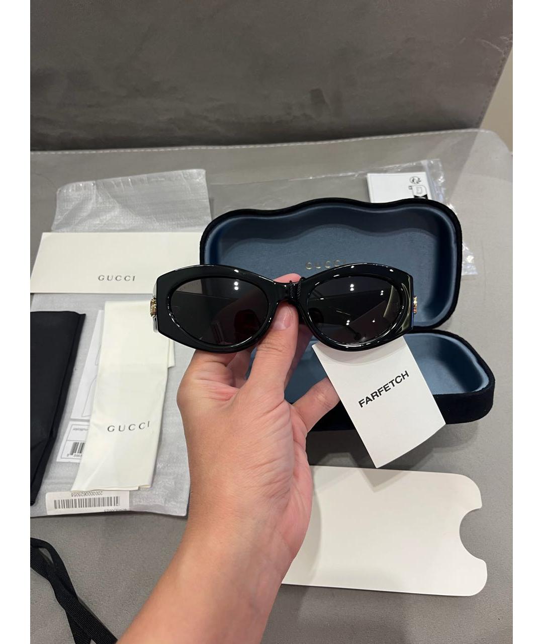 GUCCI Черные пластиковые солнцезащитные очки, фото 5