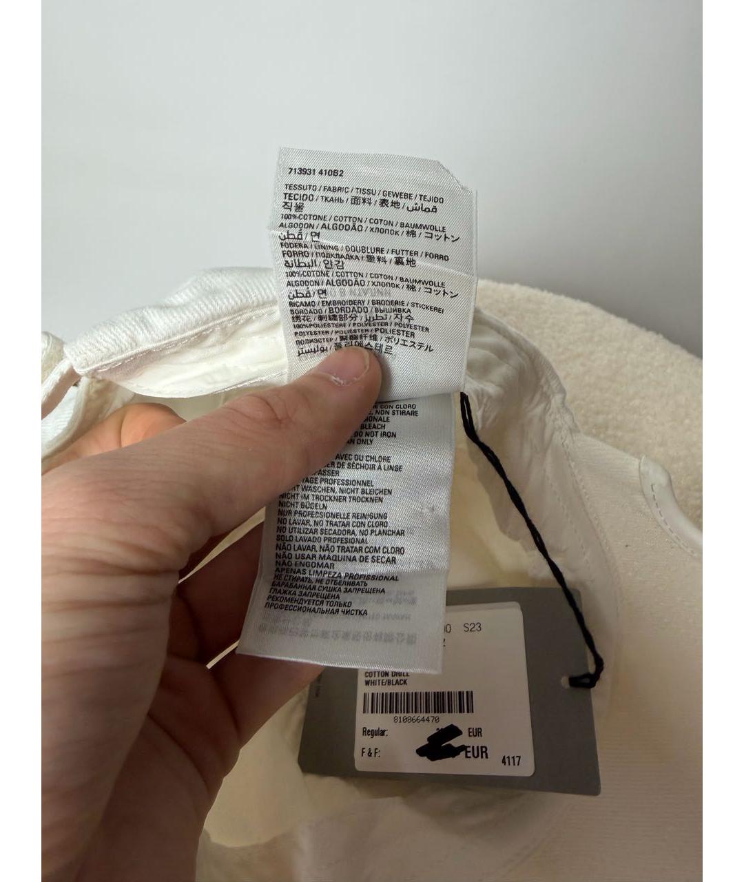 BALENCIAGA Белая хлопковая кепка, фото 7