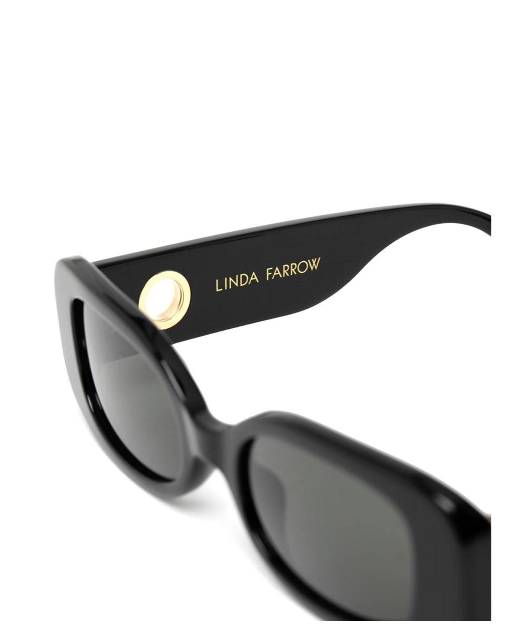 LINDA FARROW Черные пластиковые солнцезащитные очки, фото 2