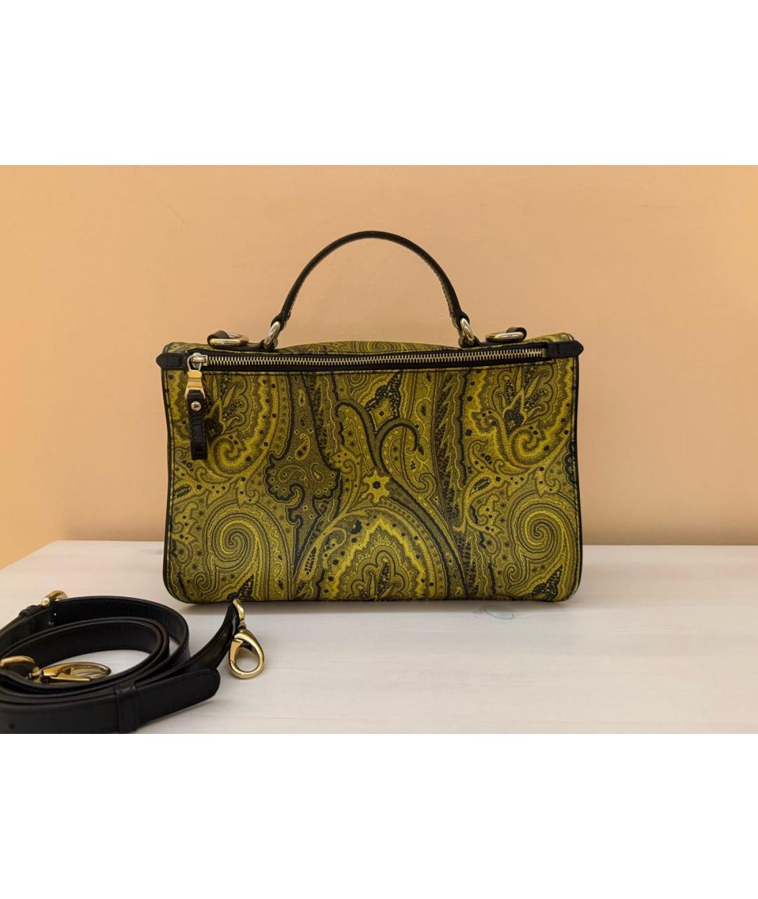 ETRO Зеленая кожаная сумка с короткими ручками, фото 3