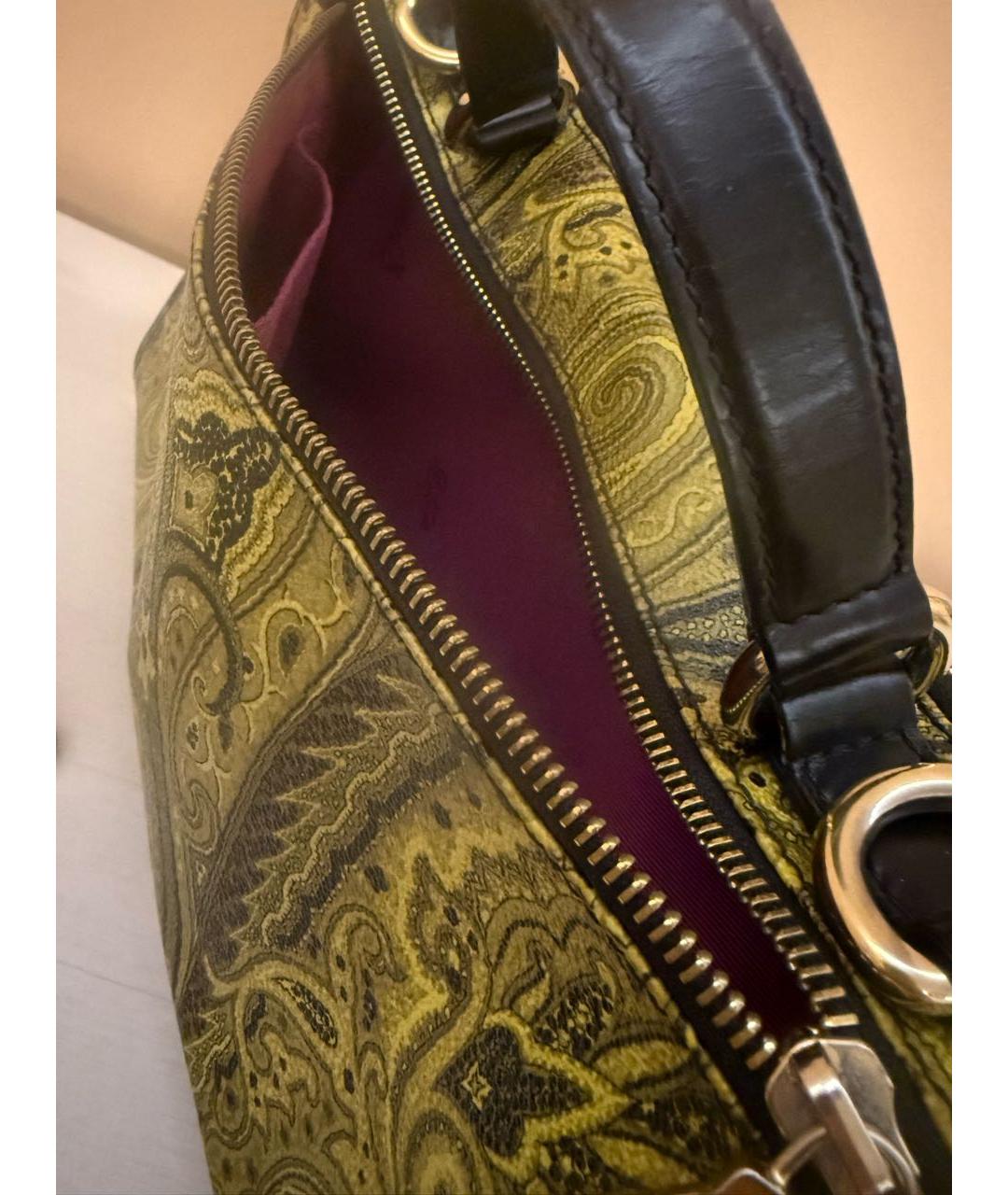 ETRO Зеленая кожаная сумка с короткими ручками, фото 4