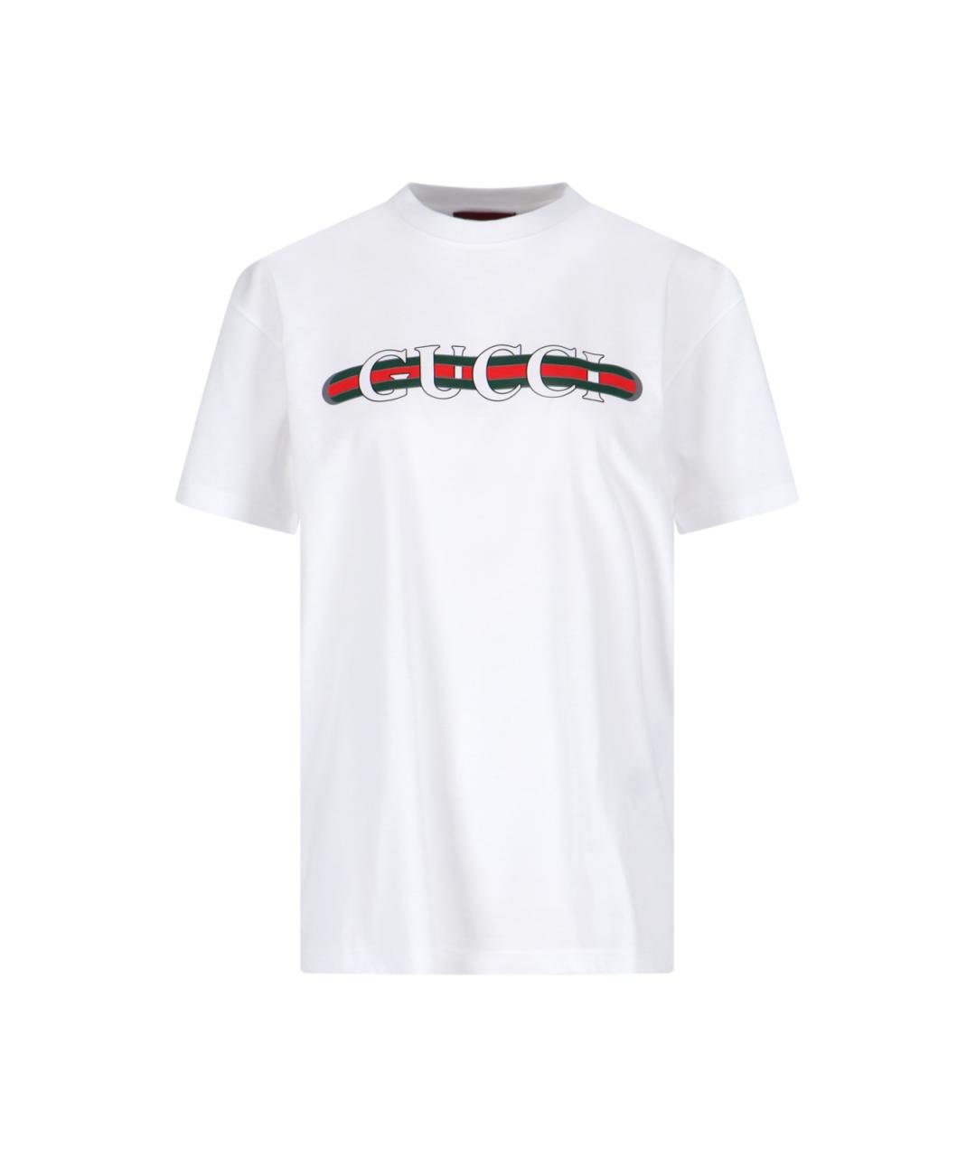 GUCCI Белая хлопковая футболка, фото 1