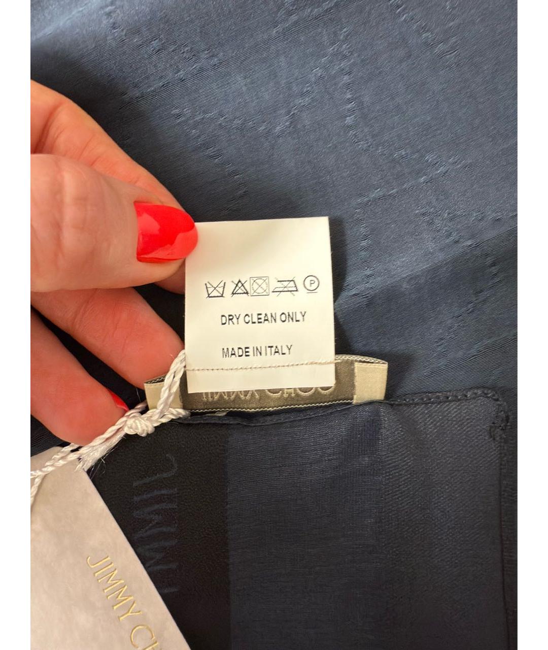 JIMMY CHOO Темно-синий хлопковый платок, фото 6