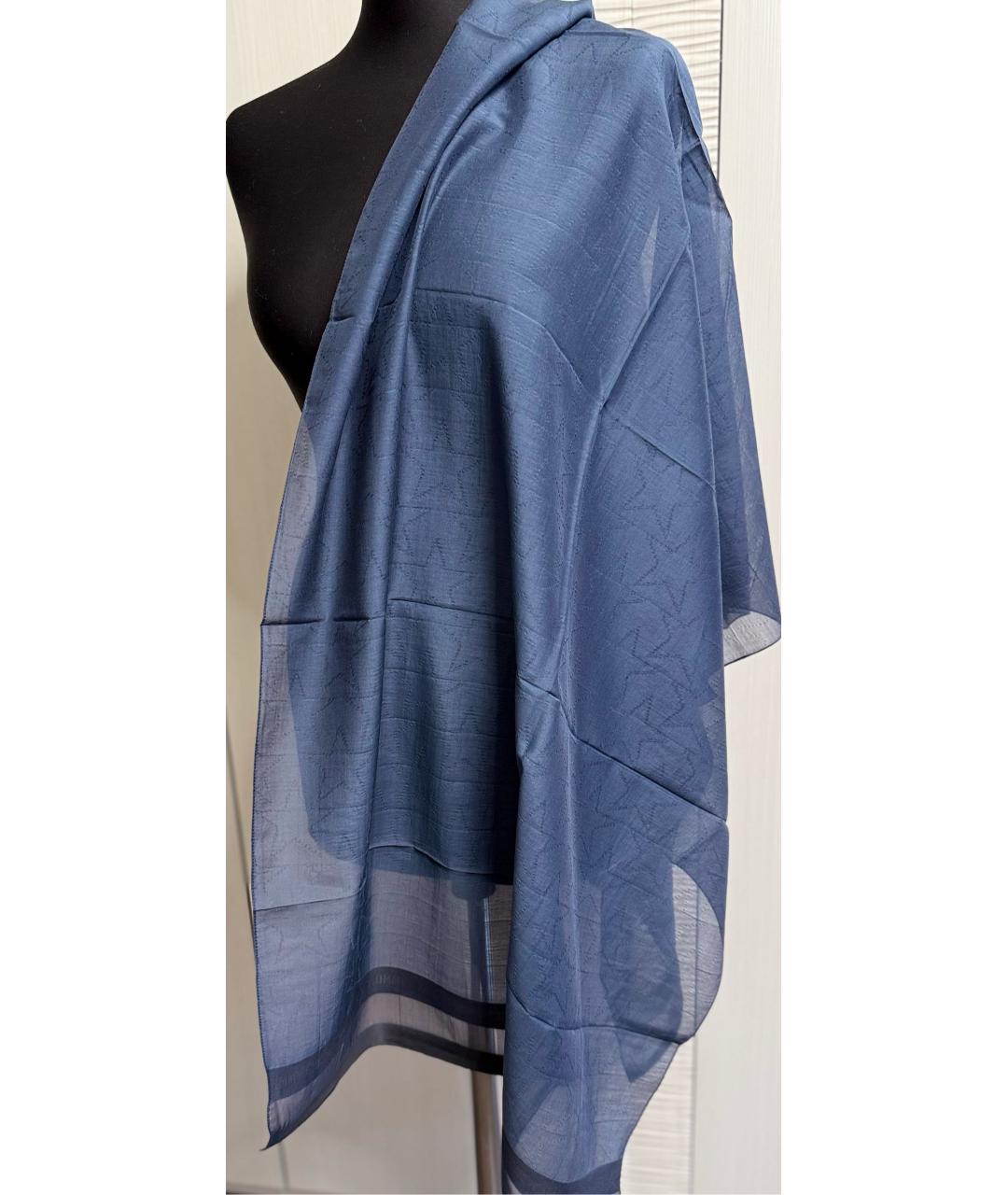 JIMMY CHOO Темно-синий хлопковый платок, фото 2