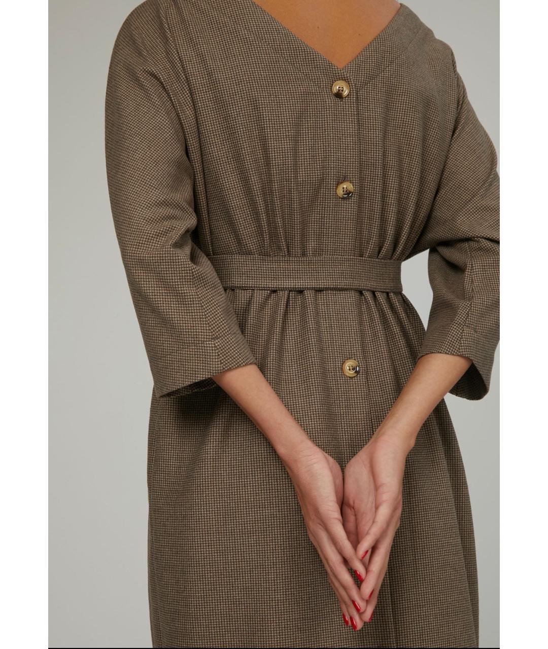 12 STOREEZ Коричневое полиэстеровое повседневное платье, фото 5