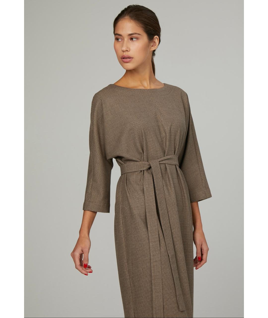 12 STOREEZ Коричневое полиэстеровое повседневное платье, фото 2