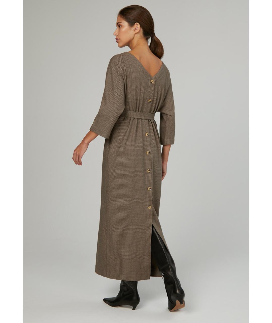 12 STOREEZ Коричневое полиэстеровое повседневное платье, фото 3