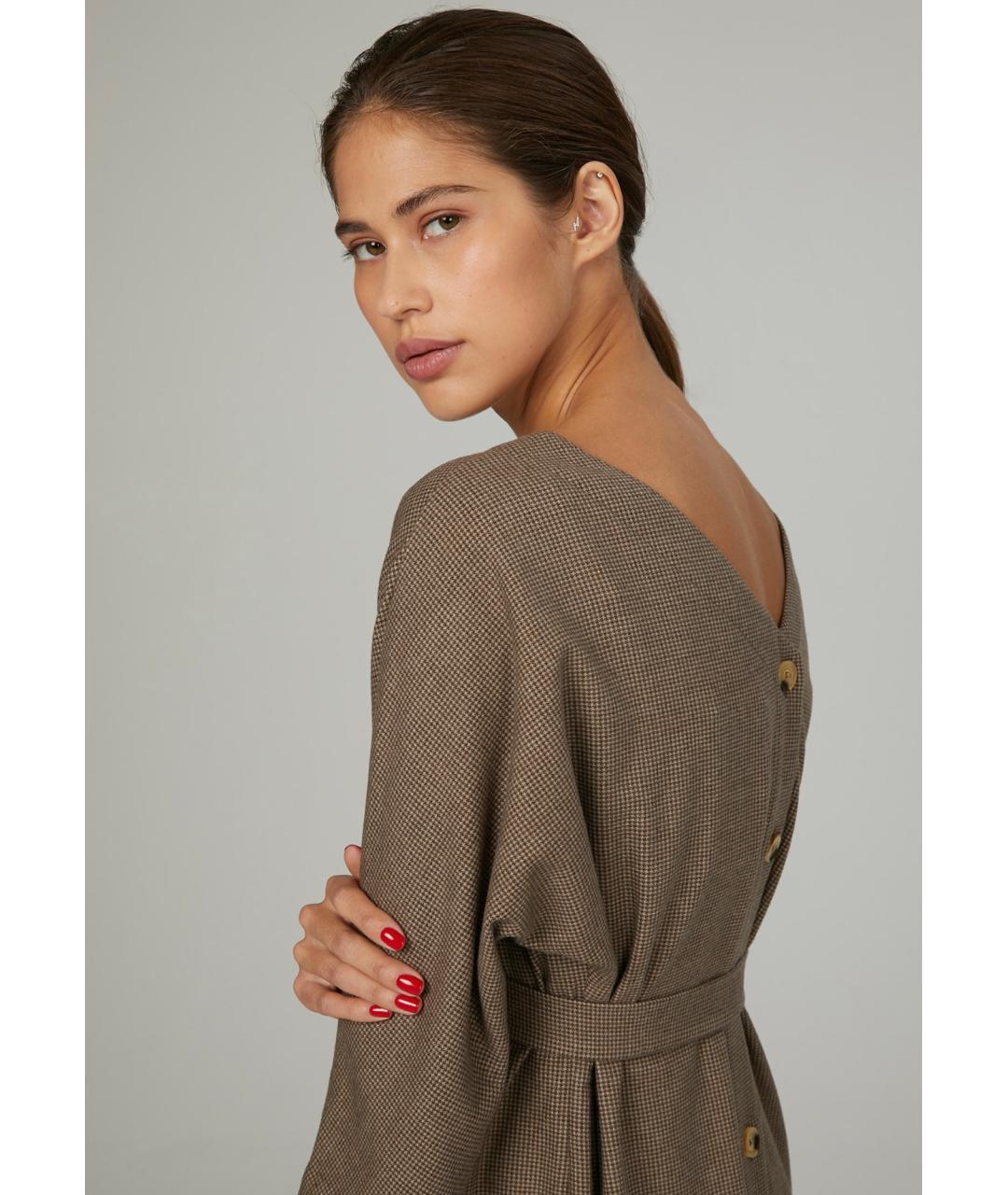 12 STOREEZ Коричневое полиэстеровое повседневное платье, фото 4