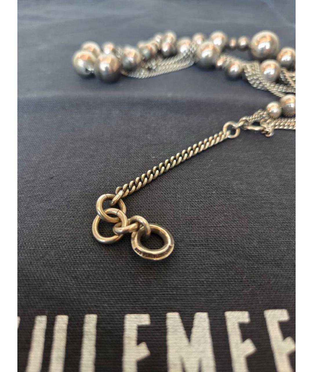 ANN DEMEULEMEESTER Антрацитовое серебряное колье, фото 7